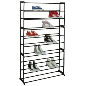 Easy Assemble Space Saving 50 Pair Shoe Tower Multi-Purpose Storage Rack,  Black