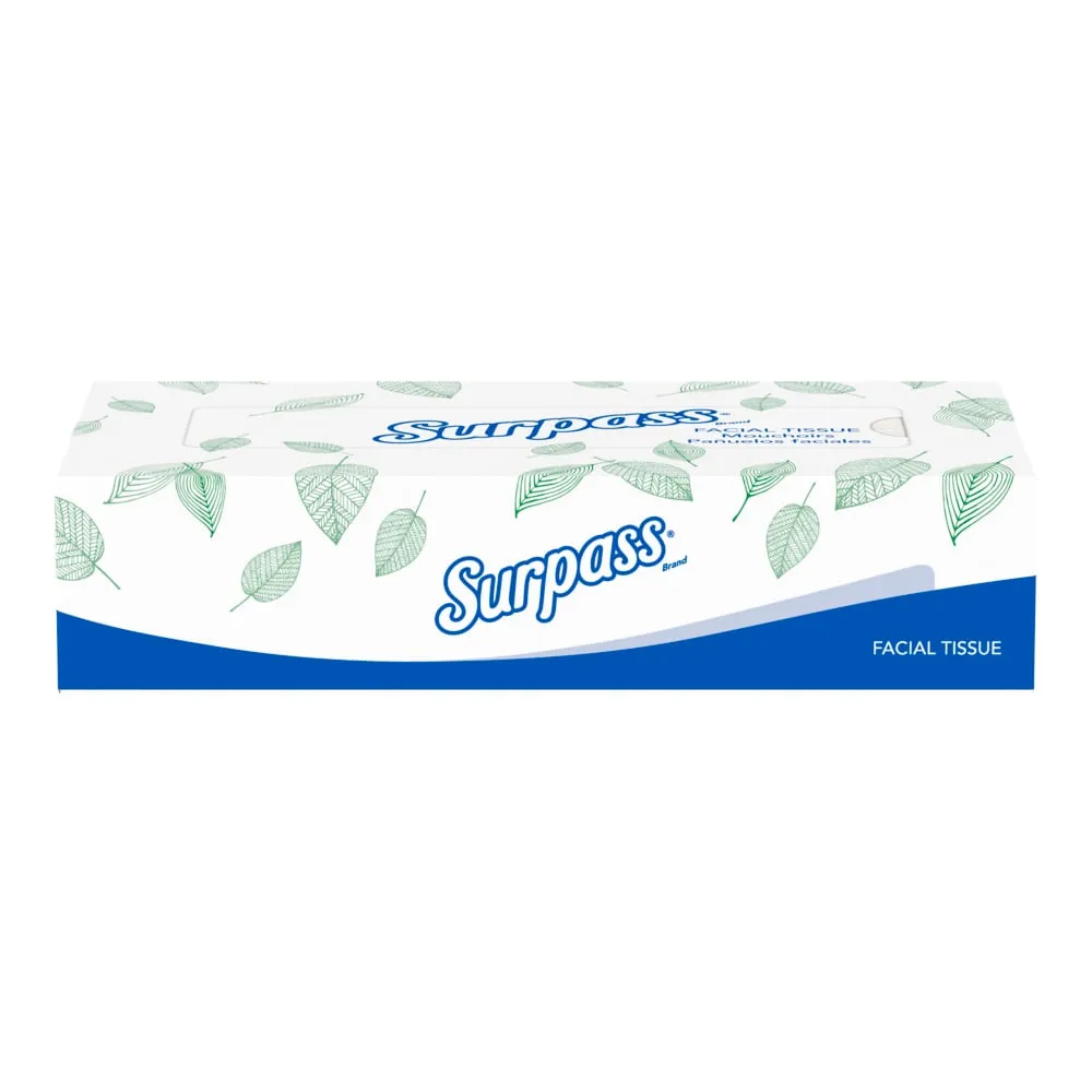 Facial Tissues - Surpass® Facial Tissue 2 Ply - Flat Box (Case of 60 Boxes), 21390