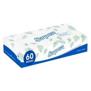 Facial Tissues - Surpass® Facial Tissue 2 Ply - Flat Box (Case of 60 Boxes), 21390