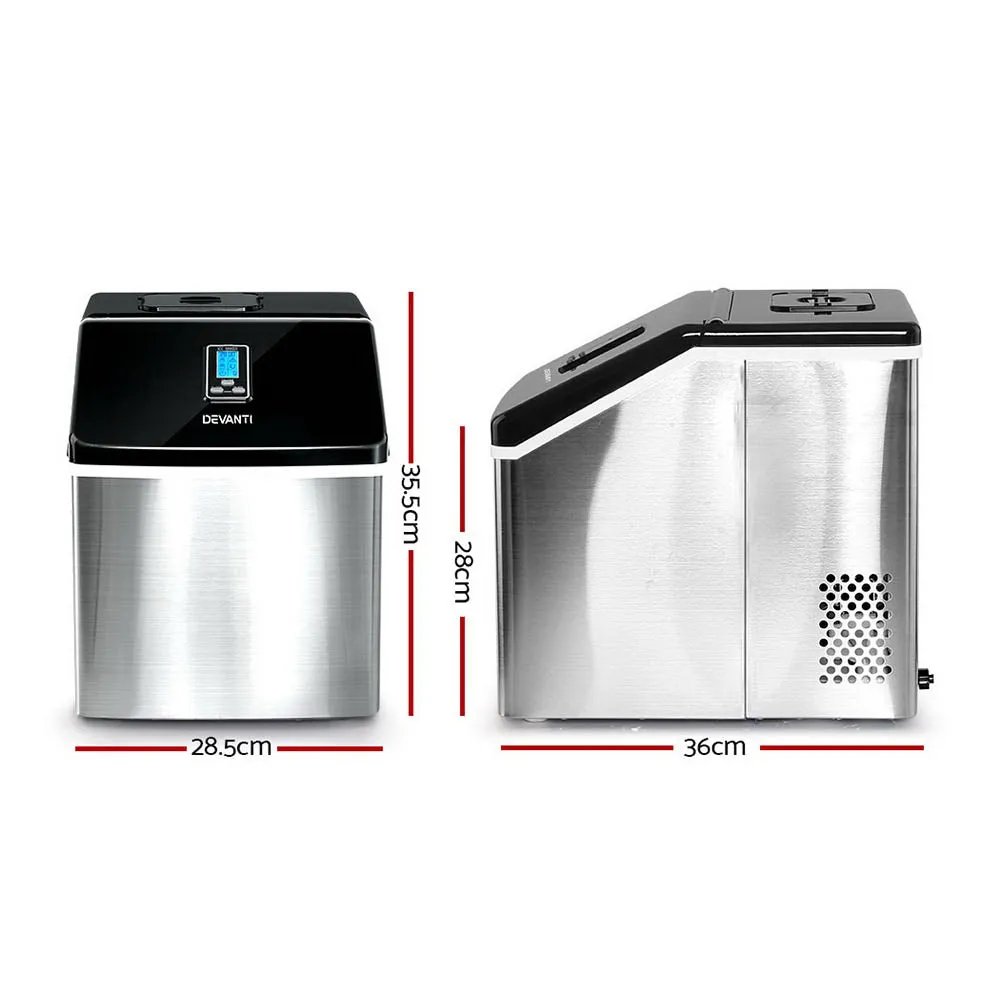 Fast 3.2L Portable Ice Maker, 24 Cubes/13 Min, Devanti