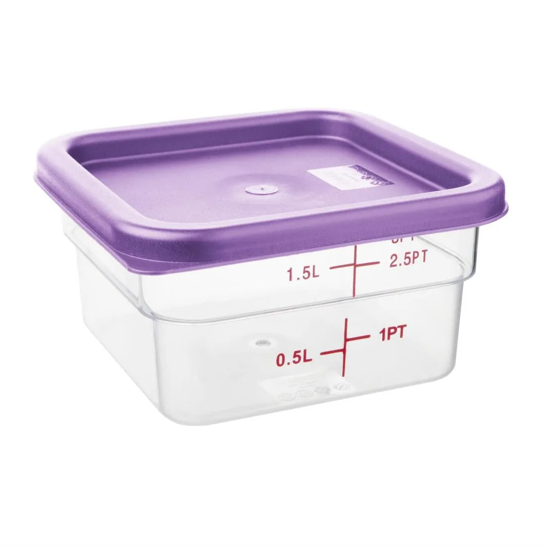 FX143 Hygiplas Square Food Storage Container Lid Purple Small