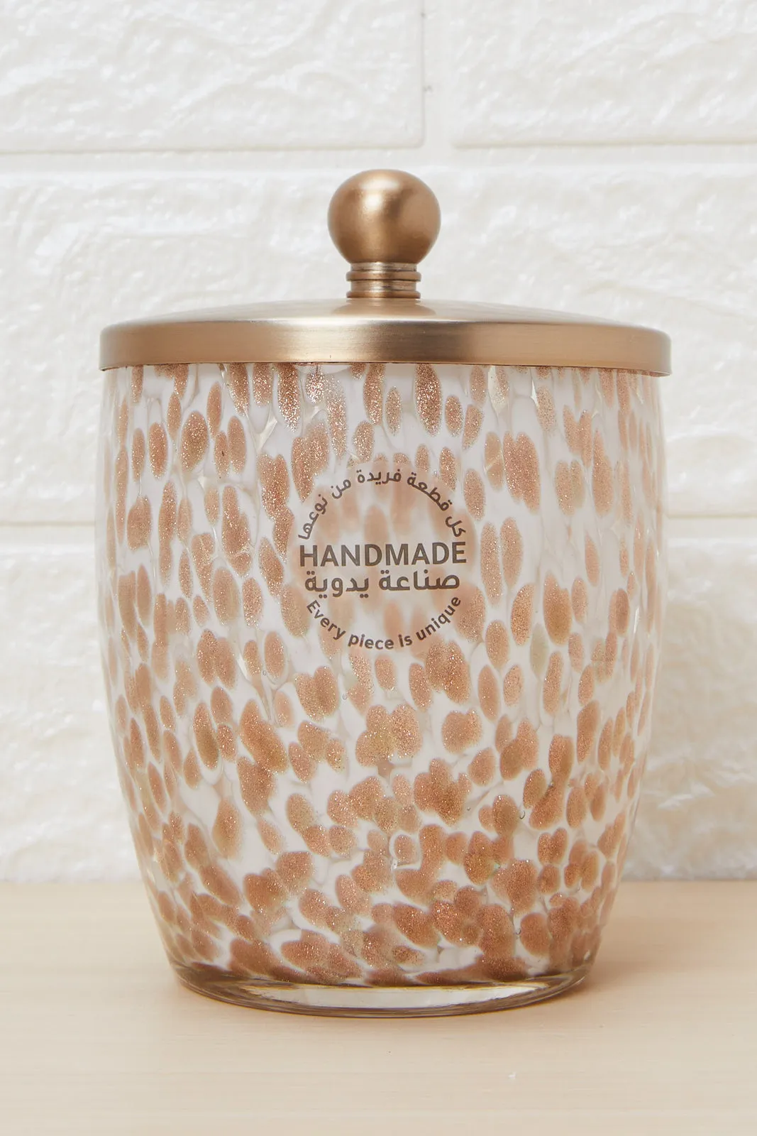 Gold Aurelia Glass Cotton Jar