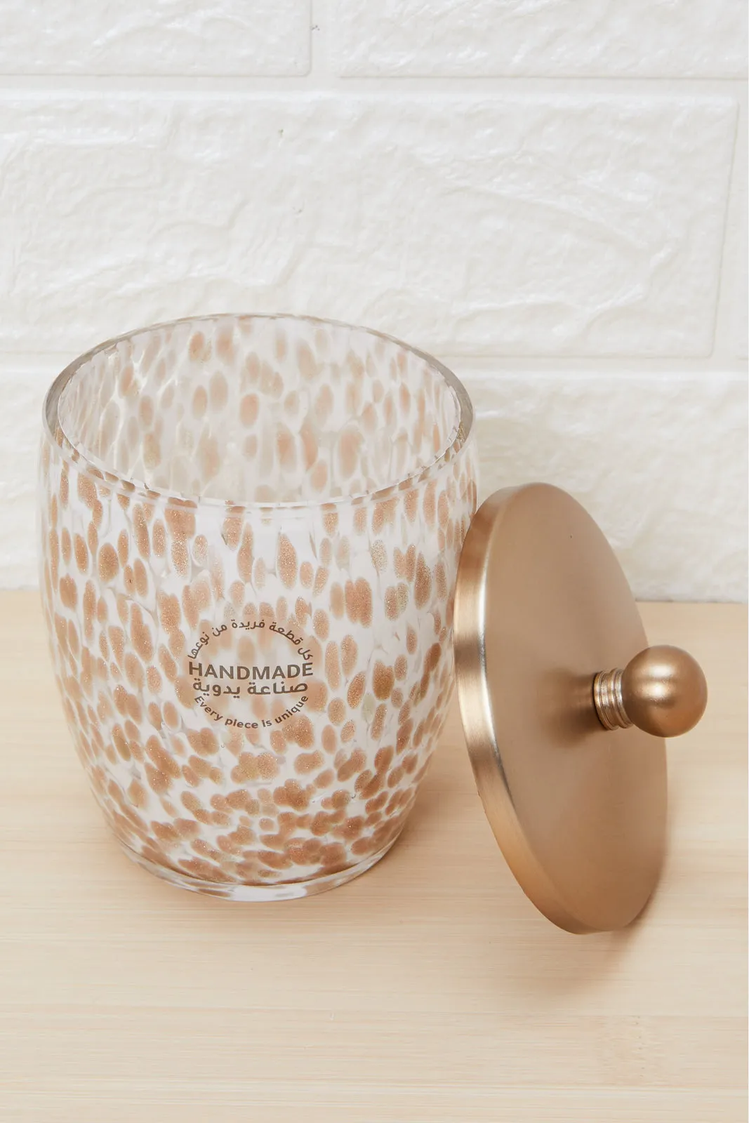 Gold Aurelia Glass Cotton Jar