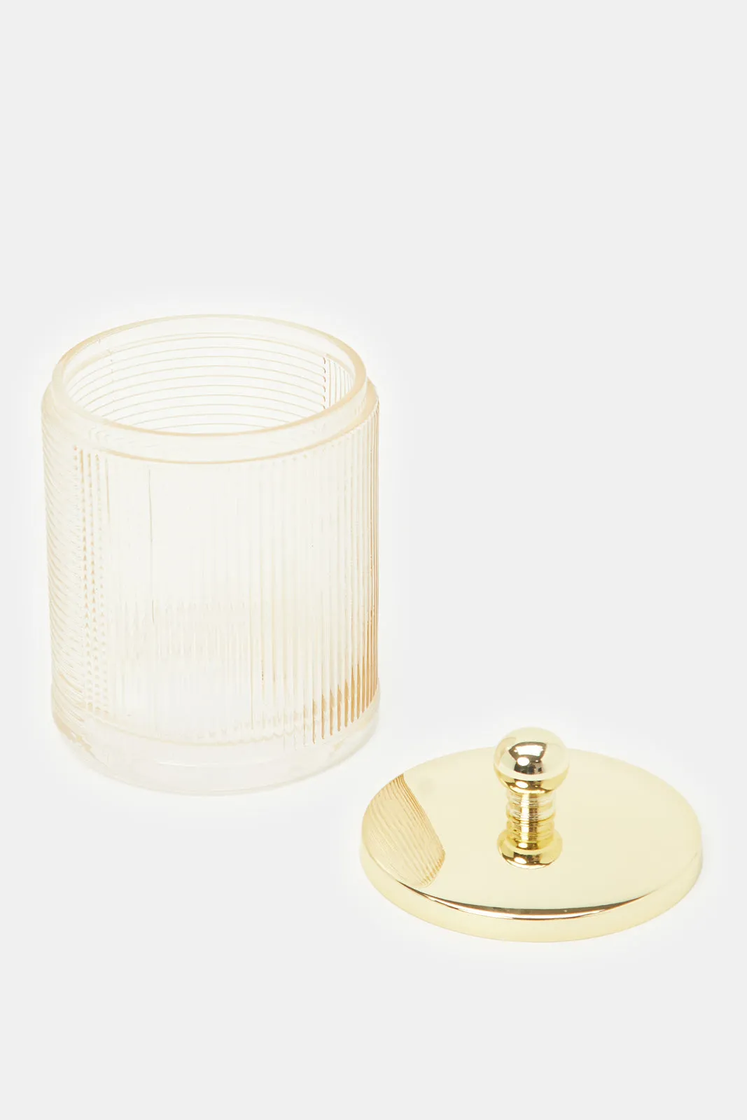 Gold Lines Cotton Jar