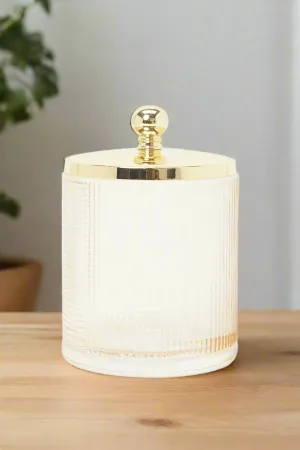 Gold Lines Cotton Jar