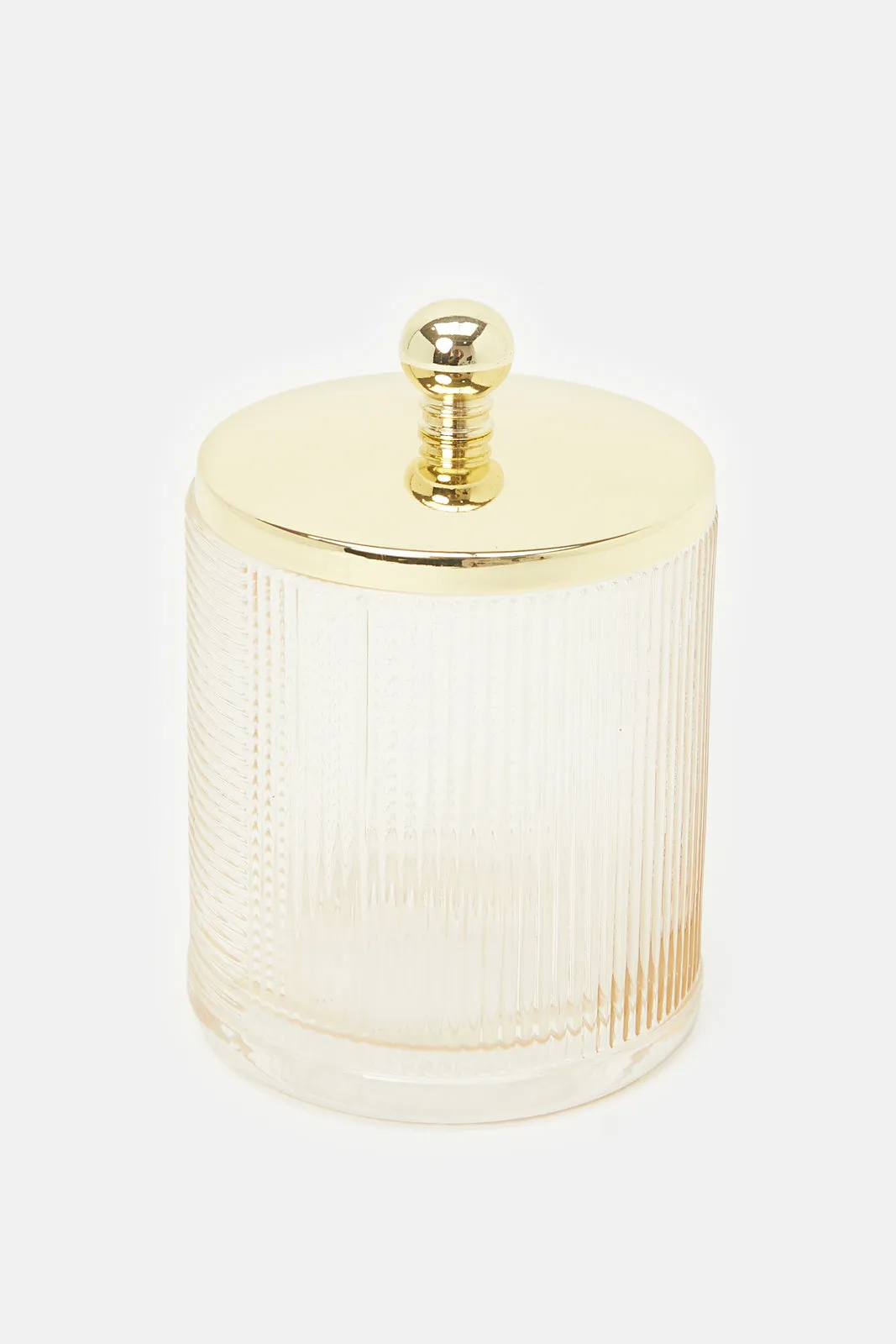 Gold Lines Cotton Jar