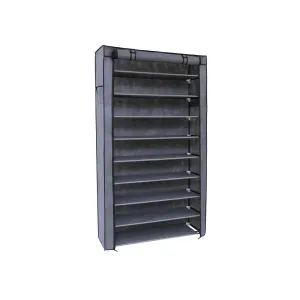 Gray Enclosed Shoe Rack