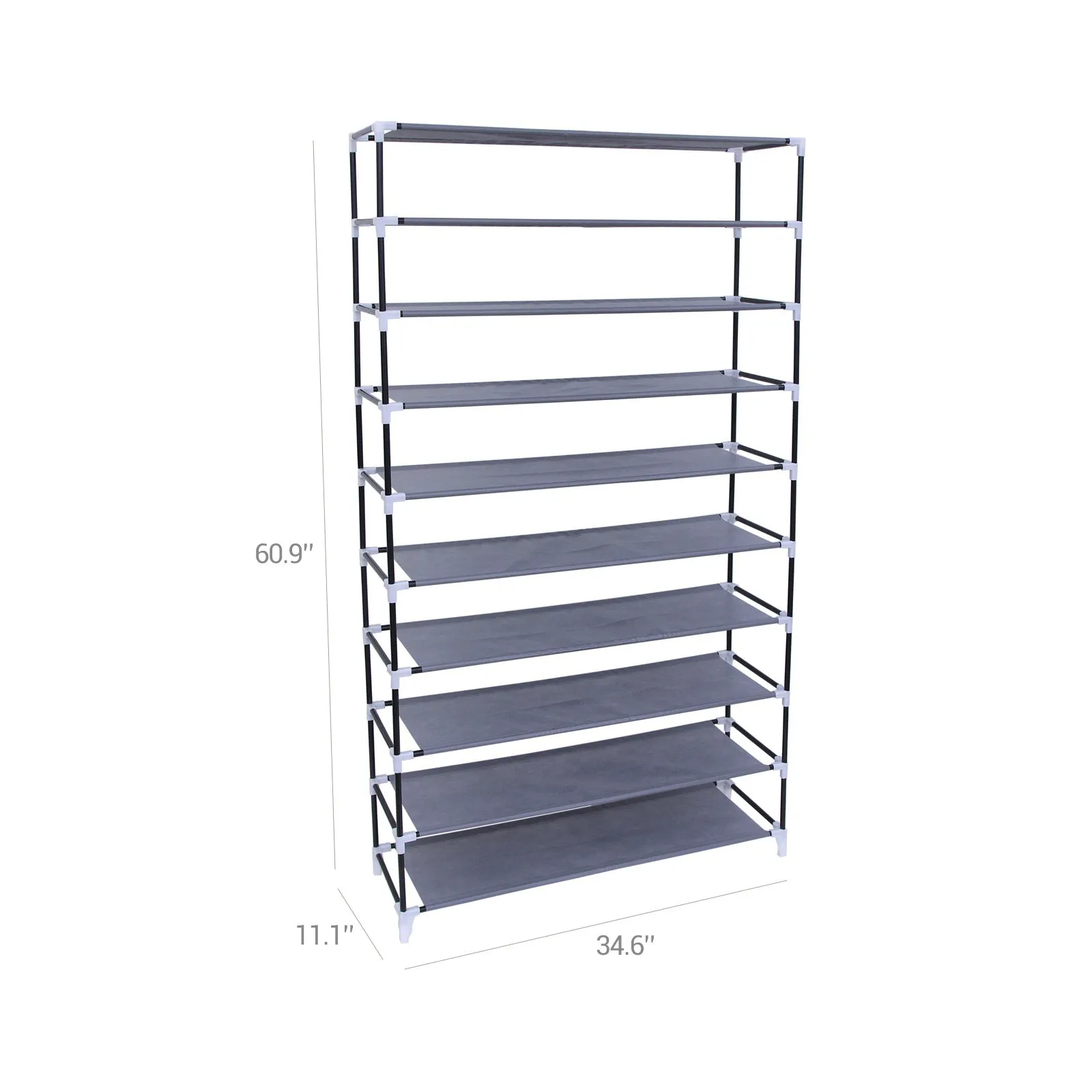 Gray Enclosed Shoe Rack