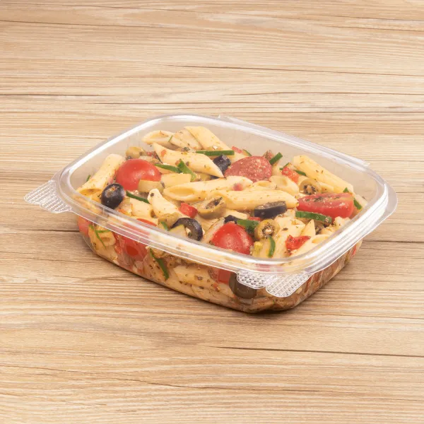 Karat 24 oz PET Plastic Hinged Deli Container - 200 pcs