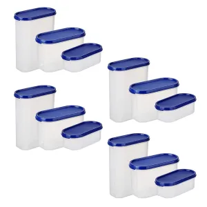 Kuber Industries Container for Kitchen Storage Set| Airtight Container, Multipurpose | Plastic Container Set of 3 | for Dry & Wet Food | 500 ml,1200 ml,2000 ml (Small-Medium-Large) (Pack of 4)