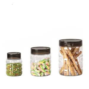 Kuber Industries Set of 18 Plastic Container Set | 1000ml, 500ml, 200ml I PET, Food Grade Plastic, 100% BPA Free | Airtight Container Set for Kitchen Storage |Small to Large, Transparent (Pack Of 4)