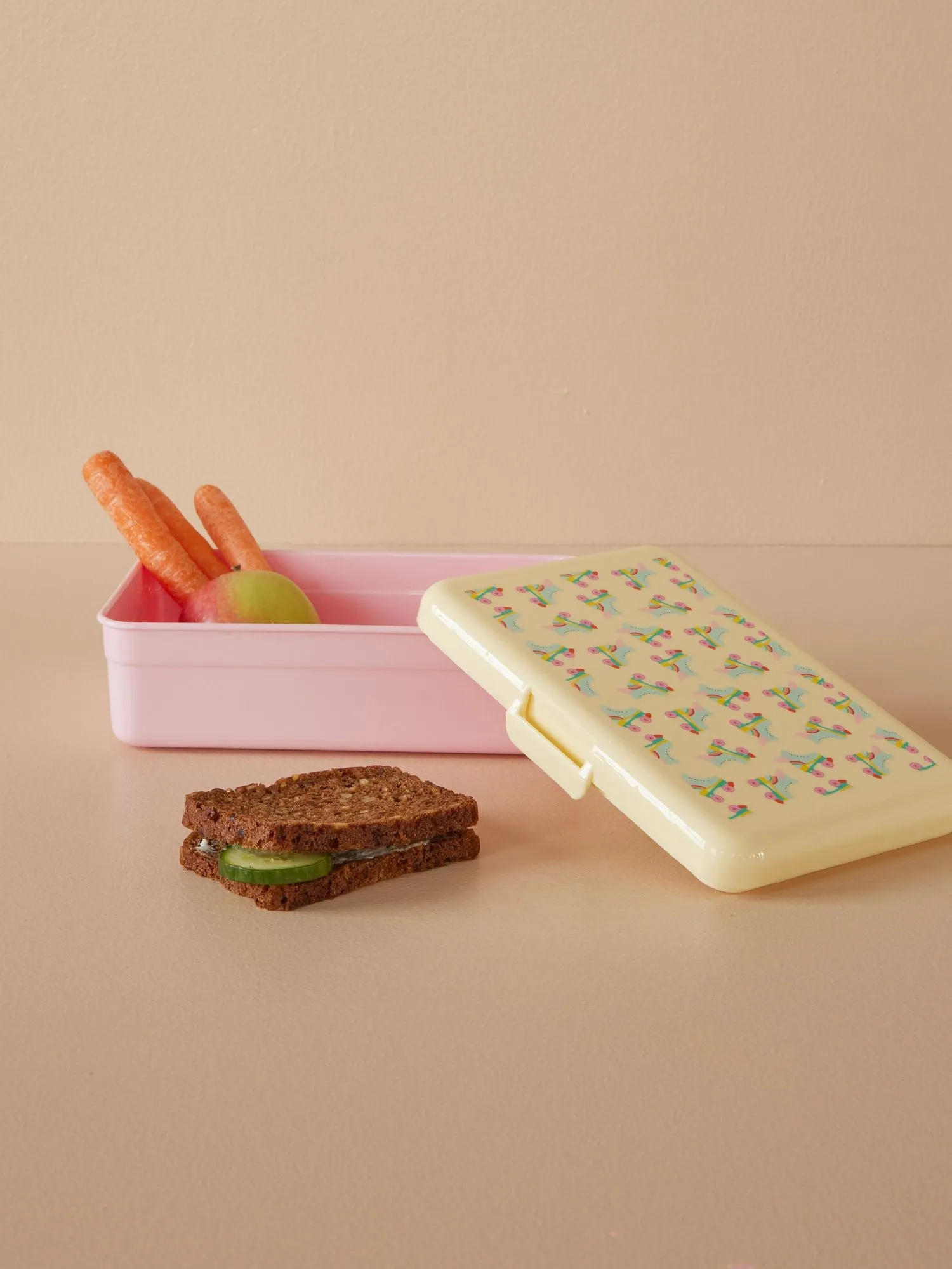 Large Lunch box - Pink - Roller Skate Print