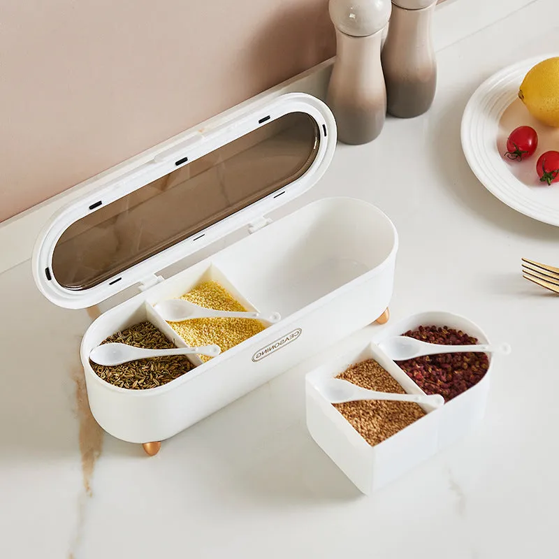 Light Luxury Plastic Compartment Seasoning Box