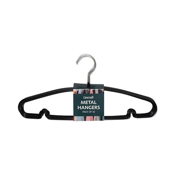 Metal Coat Hangers, Black- 10pk