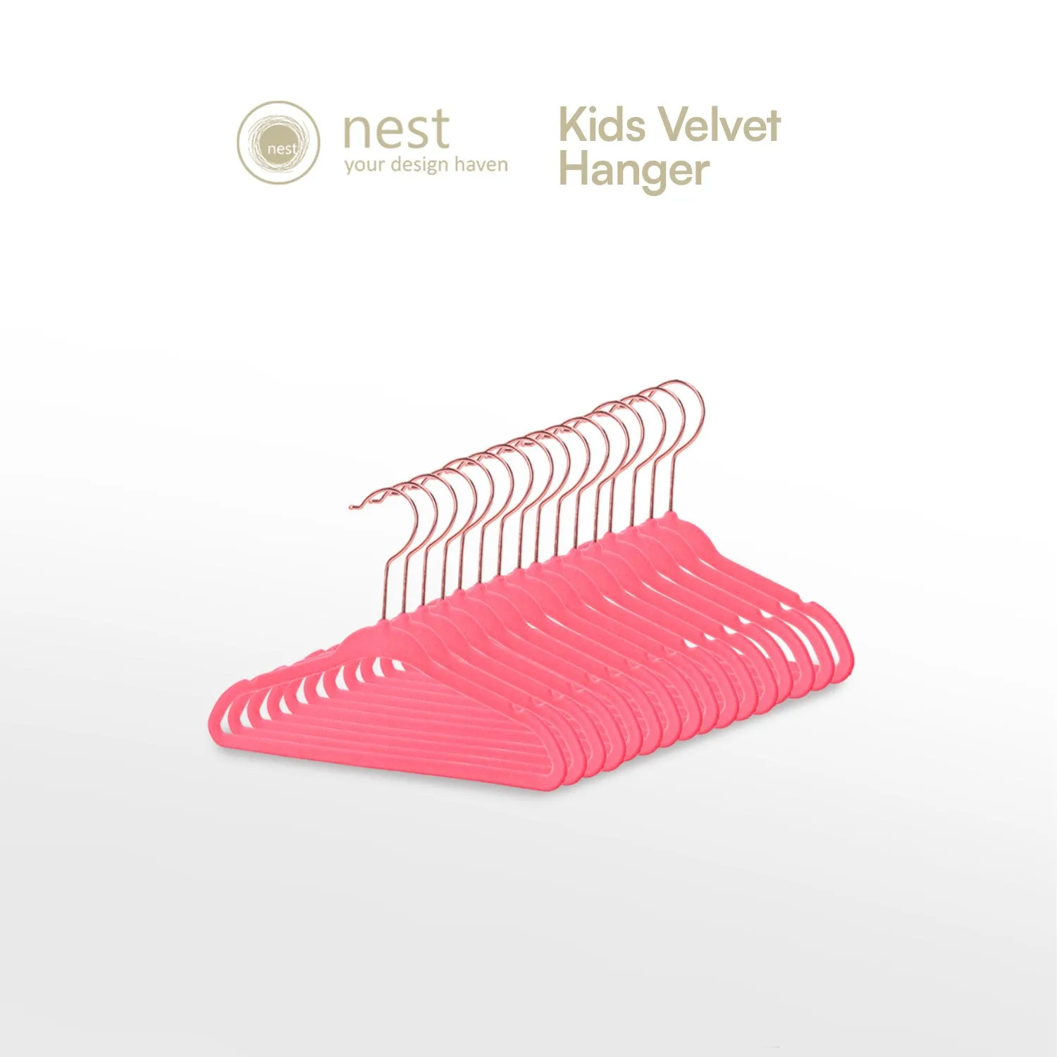 NEST DESIGN LAB Premium Velvet Hanger for Kids 28cm Set of 30