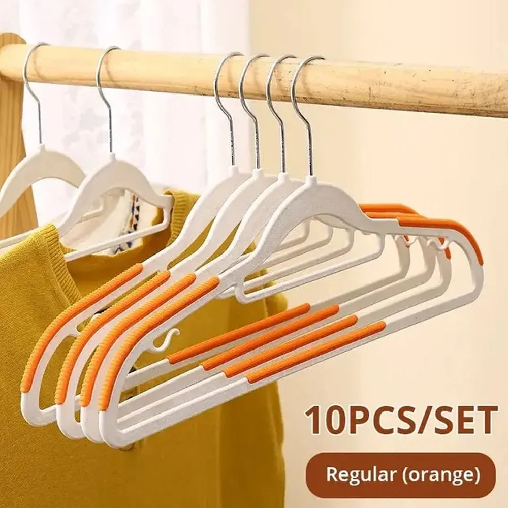 (NET) Anti Slip Anti-Crease Hanger With Clothes Drying & Storing Function 10 pcs