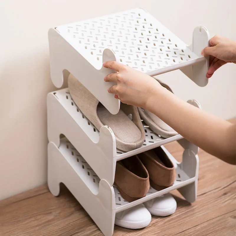 No Punching Layered Foldable Storage Shoe Rack