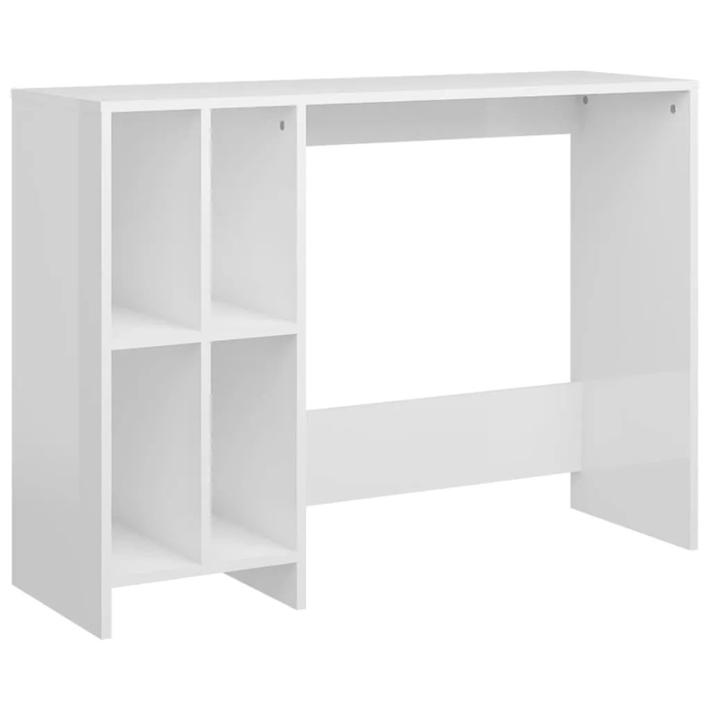 Notebook Desk High Gloss White 102.5x35x75 cm Engineered Wood