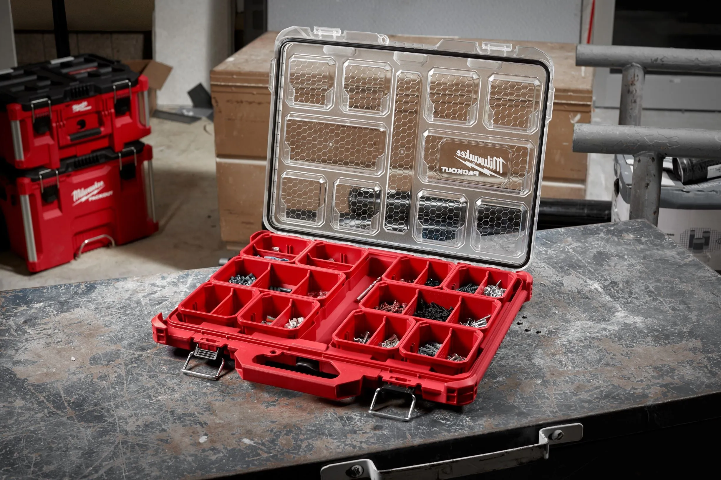 Organizer - Milwaukee PACKOUT™ 10-Compartment Low-Profile Small Parts Tool Organizer, 48-22-8431