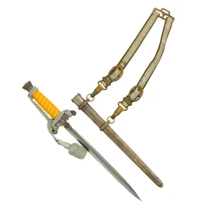 Original German WWII Army Heer Dagger by F. W. Höller with General's Belt Hanger and Portepee