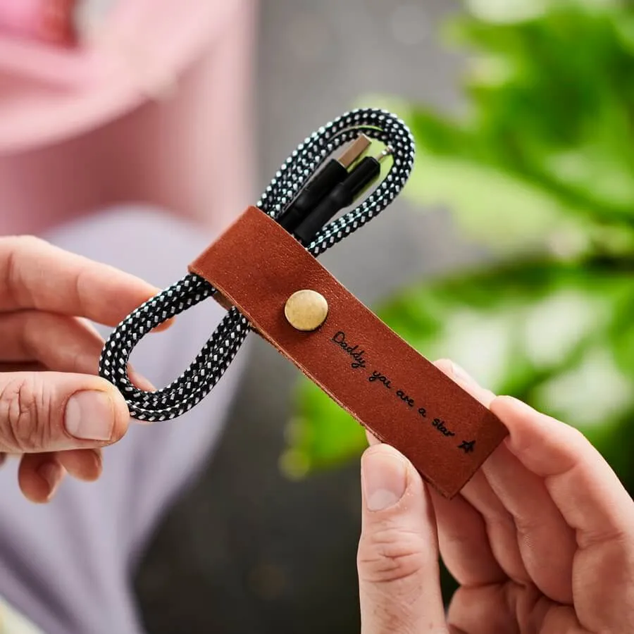 Personalised Leather Cable Tidy