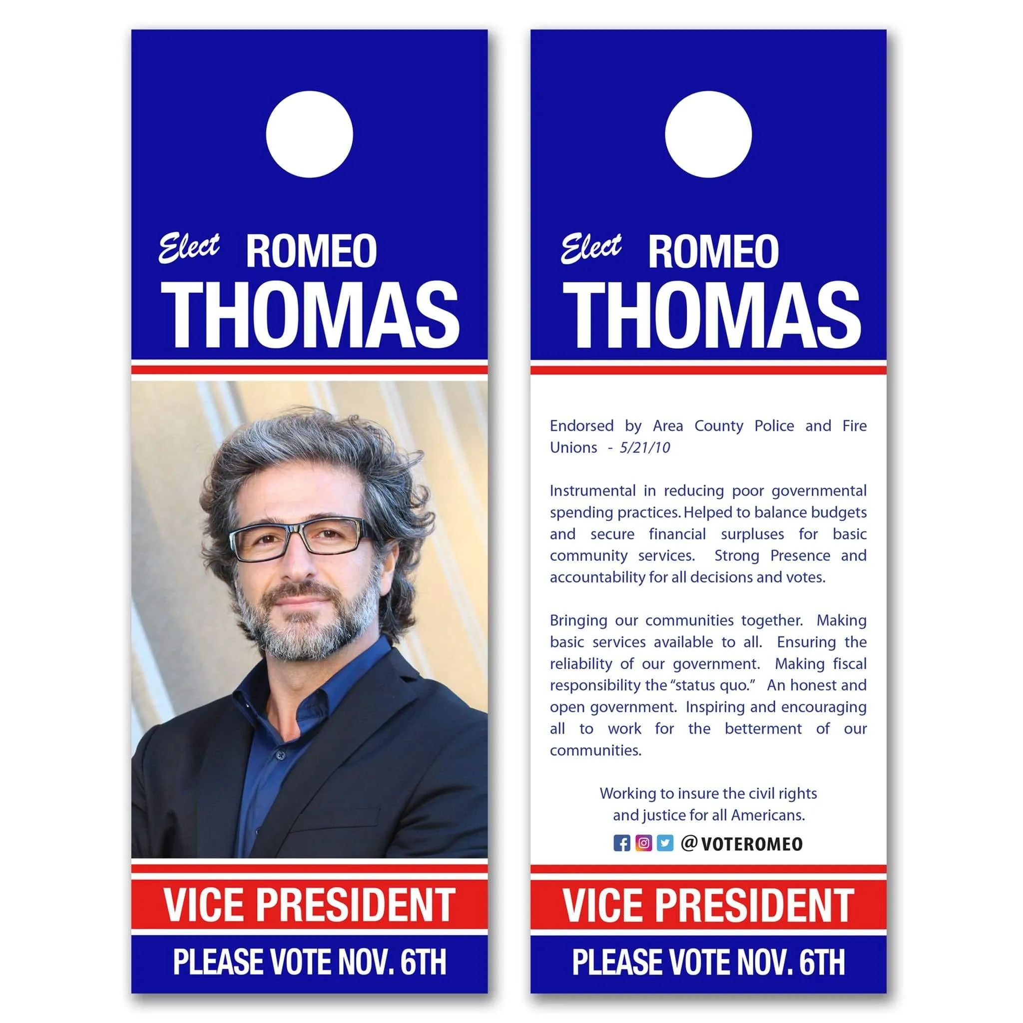 Political Door Hangers / Door Hanger Templates - SET UP ONLY - DH-1