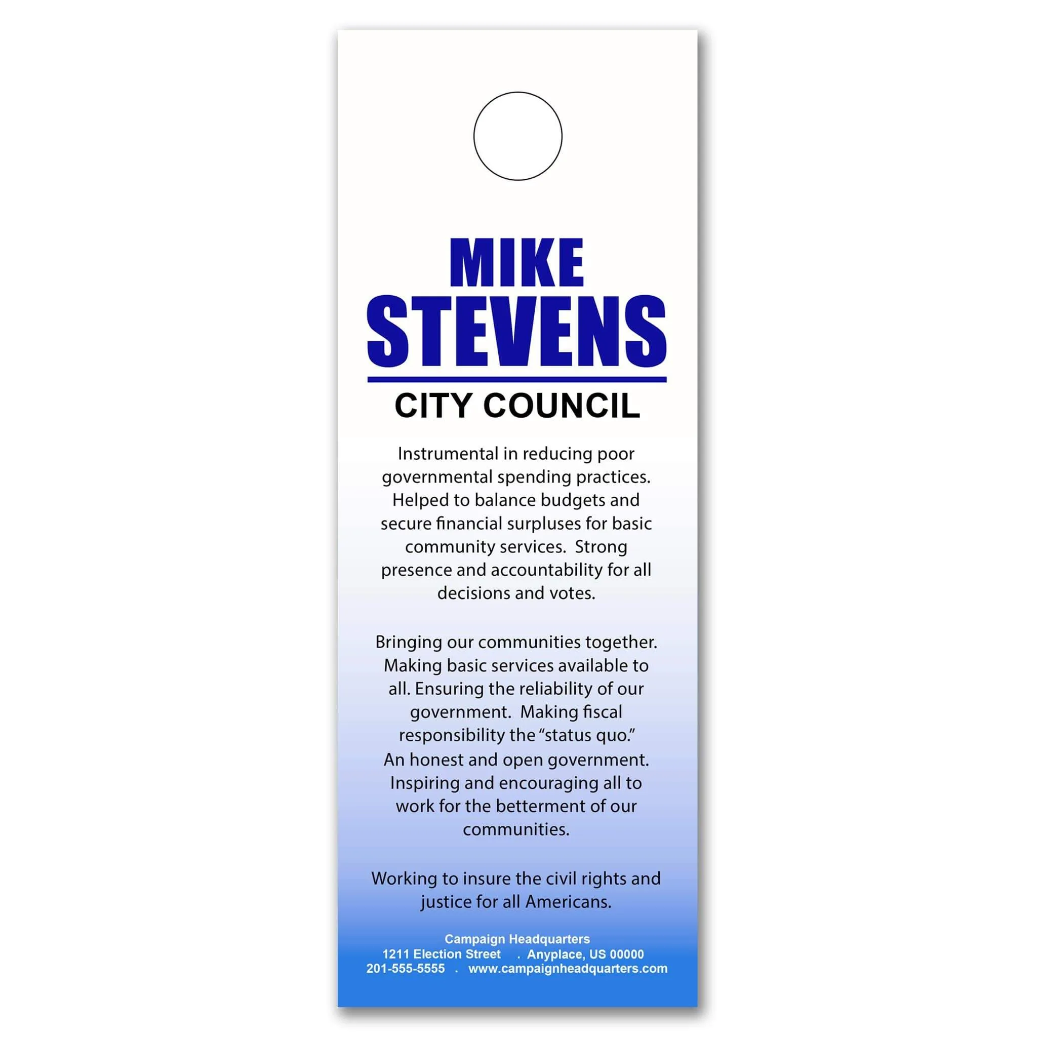 Political Door Hangers / Door Hanger Templates - SET UP ONLY - DH-3