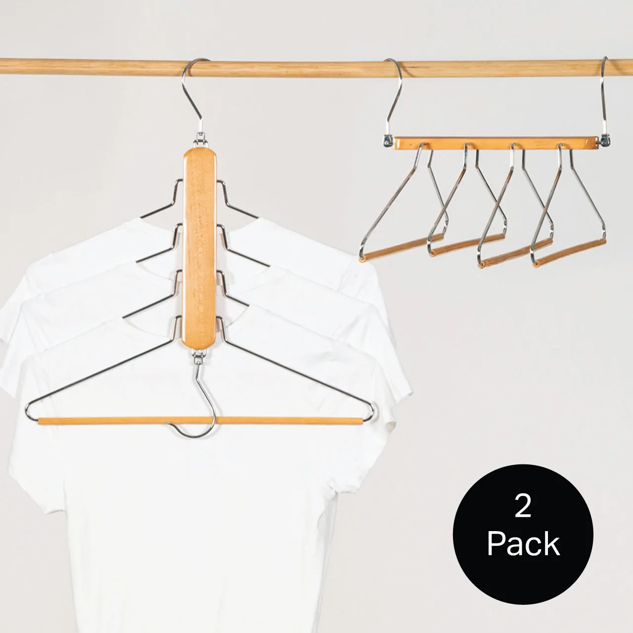 Robinsons Space Saving Wardrobe Pant & Top Hanger Twin Pack (Closet Organiser) - Special Buy