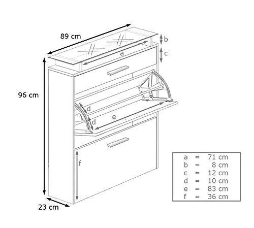 Shoe Cabinet  "Malea" in White Matt / Different Front Colors - Wall Mounted