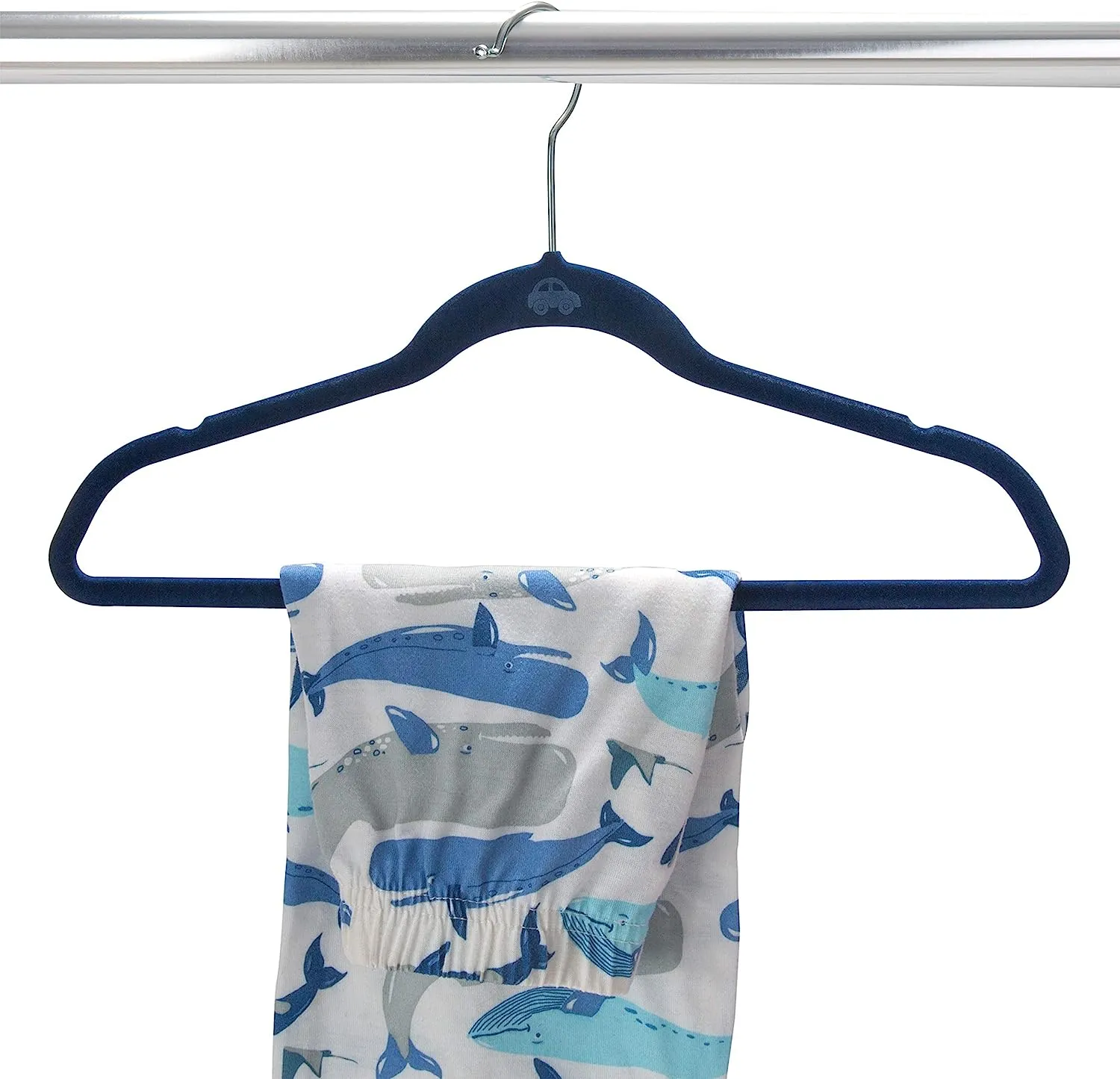 Simplify Navy Kids Velvet Hangers 25pc