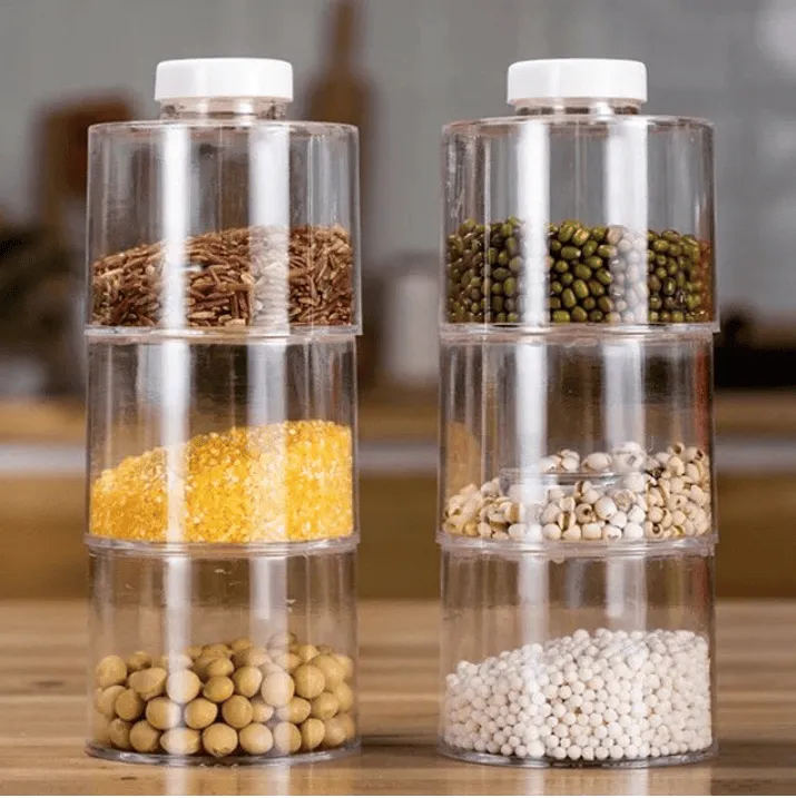 Stackable Spice tower, Stackable Storage Jar Spice Storage Boxes, Transparent Seasoning Cans