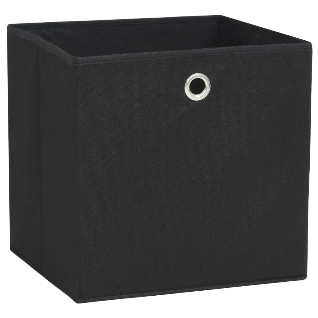 Storage Boxes 10 pcs Non-woven Fabric 32x32x32 cm Black