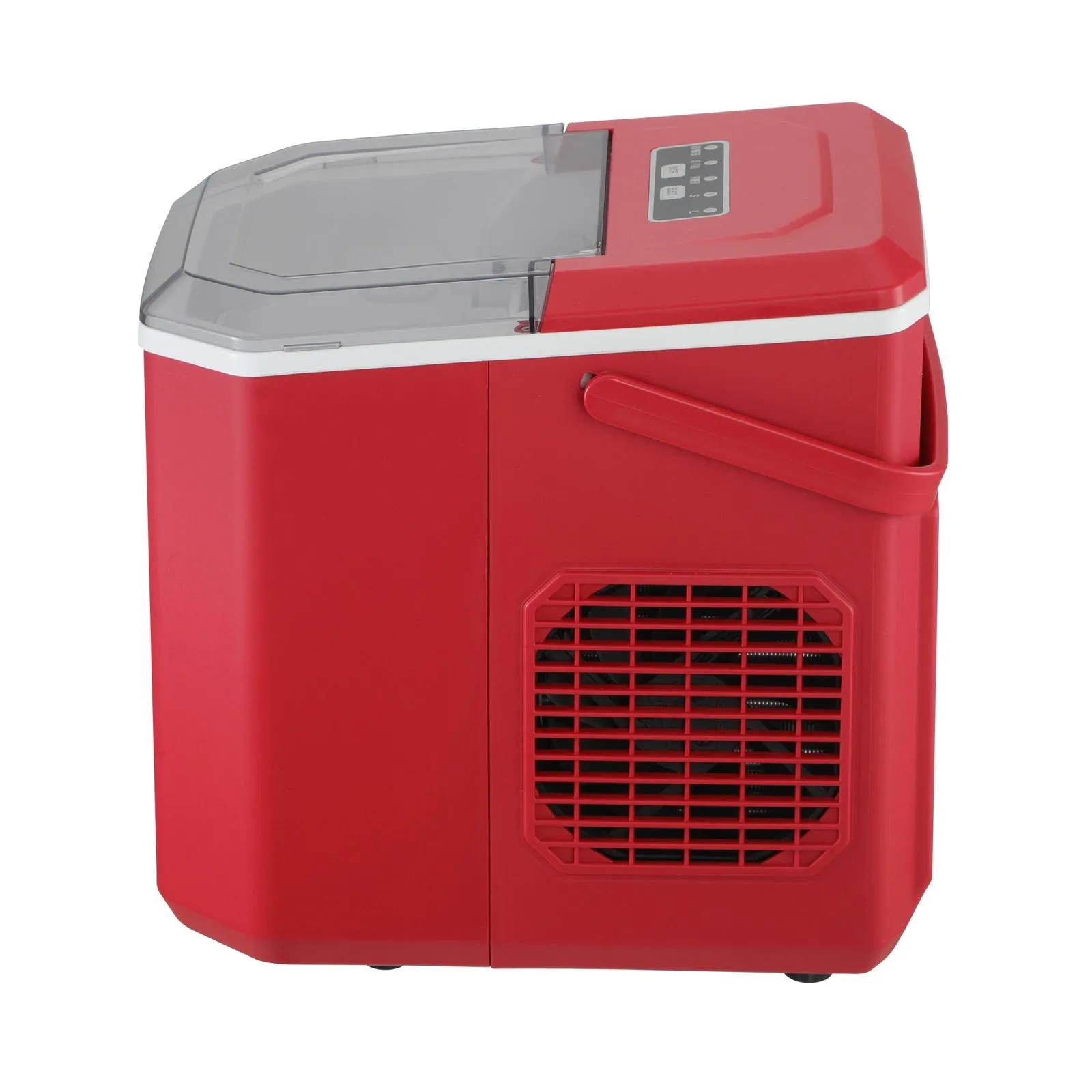 Vevare Portable Ice Maker Machine Ice Cube Tray With Handle 12kg Bar Home Red