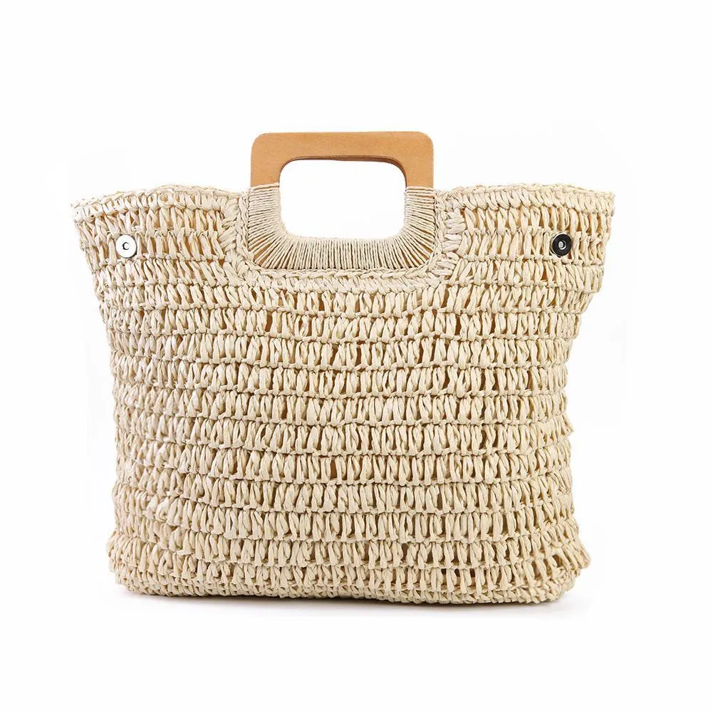 Vintage Bohemian Women's Large Capacity Handmade Straw Bag